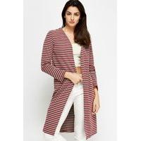 Multi Stripe Open Long Line Cardigan