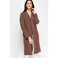 Multi Stripe Open Long Line Cardigan