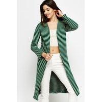 Multi Stripe Open Long Line Cardigan