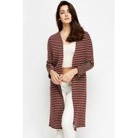 Multi Stripe Open Long Line Cardigan