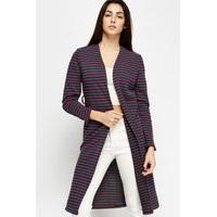 Multi Stripe Open Long Line Cardigan