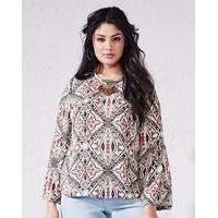 Multi Print Bell Sleeve Top