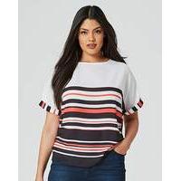 Multi Stripe Drop Sleeve Shell Top