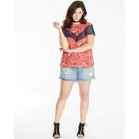 Multi Print Cape Lace Top