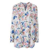 Multi Print Pleat Front Blouse