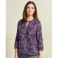 Mulberry Print Pleat Detail Blouse