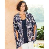 Multi Printed Ladder Trim Kimono