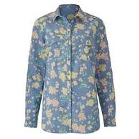 Multi Print Floral Print Chambray Shirt