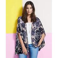 Multi Printed Ladder Trim Kimono