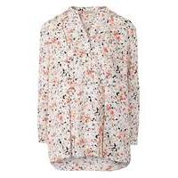 Multi Floral Pleat Front Blouse