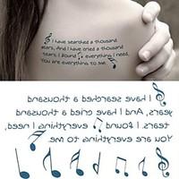 Music Notation Note Symbol Tattoo Stickers Temporary Tattoos(1 Pc)