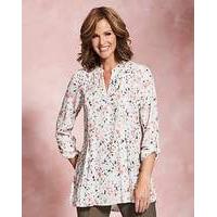 Multi Floral Pleat Front Blouse