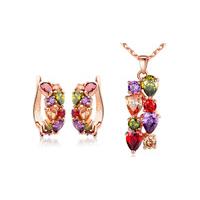 Multicolour Zircon Gold Plated Crystal Set