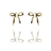 Muru Gold Bow Stud Earrings