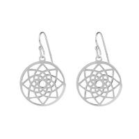 Muru Silver Prosperity Dream Catcher Hook Earrings