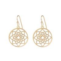 Muru Gold Prosperity Dream Catcher Hook Earrings