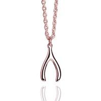 Muru Rose Gold Mini Wishbone Necklace