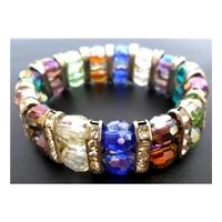 multi coloured bead and diamond effect gem bracelet unbranded size sma ...