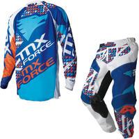MX Force Kalos Trump Motocross Jersey & Pants Blue Kit