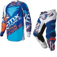 MX Force Kalos Trump Motocross Jersey & Pants Blue Kit