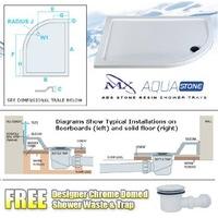 MX Elements Stone Shower Tray Offset Quad Right Hand 1200mm X 900mm Low Profile