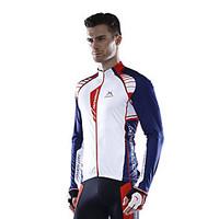 Mysenlan Cycling Jersey Men\'s Long Sleeve Bike Jersey Breathable Polyester Classic Spring Summer Fall/Autumn Blue White