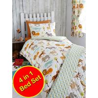 My Safari Animals 4 in 1 Junior Bedding Bundle (Duvet + Pillow + Covers)