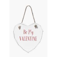 my valentine wood plaque white