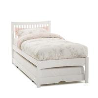 Mya Hevea Guest Bed - Opal White with Mattress and Bedding Bundle