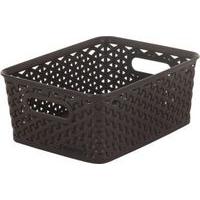 my style rattan basket 8l small dark brown