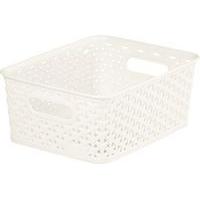 my style rattan basket 8l small white