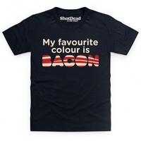 my favourite colour is bacon kids t shirt