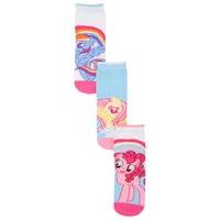 My Little Pony Character Colourful Print Cotton Girls Ankle Socks - 3 Pack - Multicolour