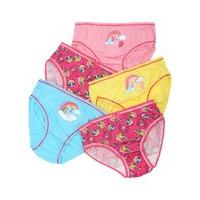 My Little Pony girls bright multicolour character print bow applique briefs five pack - Multicolour