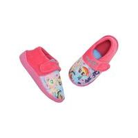 My Little Pony Girls sturdy sole hoop and loop strap fastening pink cartoon character slipper shoes - Pink