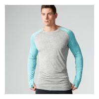 Myprotein Men\'s Long Sleeve Loose Fit Training Top - Grey & Blue - L