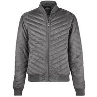 Myers Quilted Suede Bomber Jacket in Grey