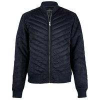 myers quilted suede bomber jacket in navy