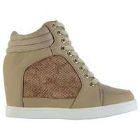 Mystify Snake Wedge Trainers Ladies