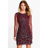 Myleene Embellished Bodycon Dress - plum