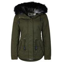 Mymo Anorak with detachable lining and faux-fur collar 28536140 women\'s Coat in green