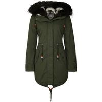 Mymo Faux-fur lined parka with detachable collar 28536132 women\'s Parka in green