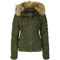 Mymo Jacket with detachable faux-fur collar 28536177 women\'s Jacket in green