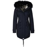 Mymo Stuffed parka with detachable faux-fur collar 28536134 women\'s Parka in blue