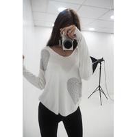 myah crystal heart v neck jumper