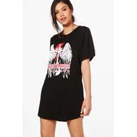 My Boyfriend\'s Band Tee Lounge Dress - black