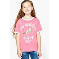 My Unicorn Made Me Do It Tee - coral