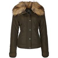 Mymo Anorak with detachable faux-fur collar 27836166 women\'s Jacket in green