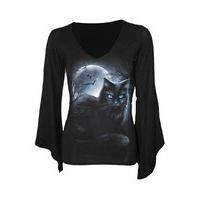 Mystical Moonlight V-Neck Goth Sleeve Top - Size: M