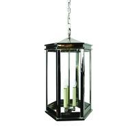 N734B Medium Nickel Metropolitan 3 Light Hanging Lantern